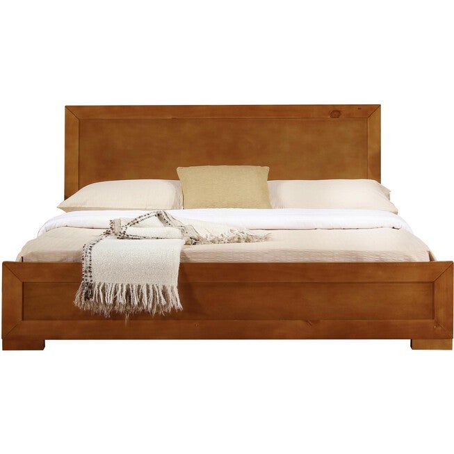Trent Wooden Platform Bed in Black, Queen with 2 Nightstands, OAK, alternate image number 2