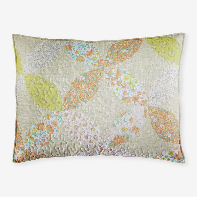Marsha Cross Patchwork Shams, LEMON, hi-res image number null