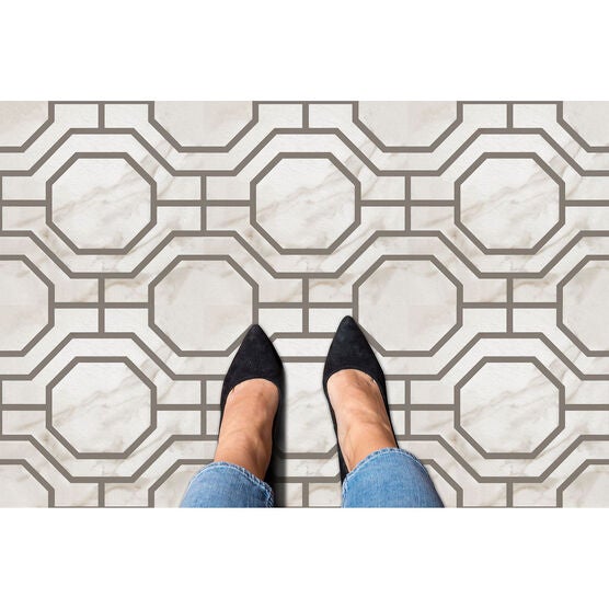 Retro 12x12 Self Adhesive Vinyl Floor Tile - Octagon - 20 Tiles/20 sq. ft., , alternate image number null
