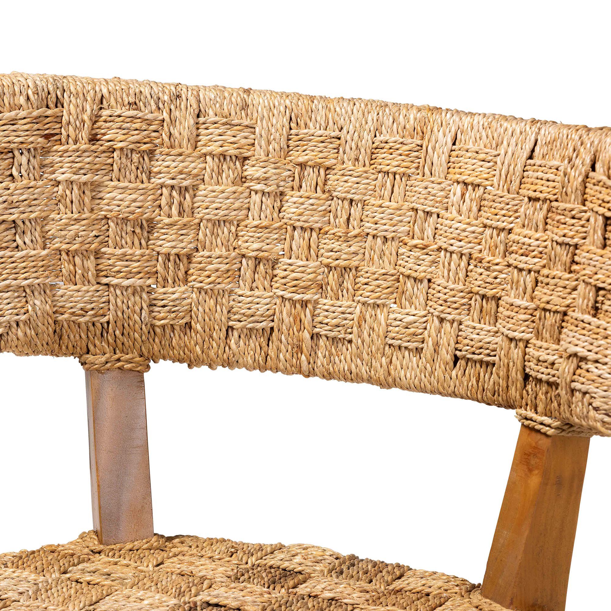 Sabit Bohemian Seagrass and Mahogany Wood Dining Chair, NATURAL, alternate image number 5