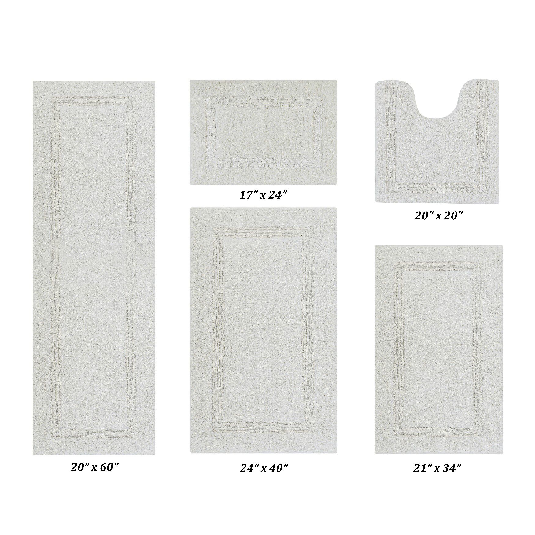Lux Collectionis 5 Piece Set (17 inches x 24 inches | 20 inches x 20 inches | 21 inches x 34 inches | 24 inches x 40 inches | 20 inches x 60 inches), IVORY, hi-res image number 0