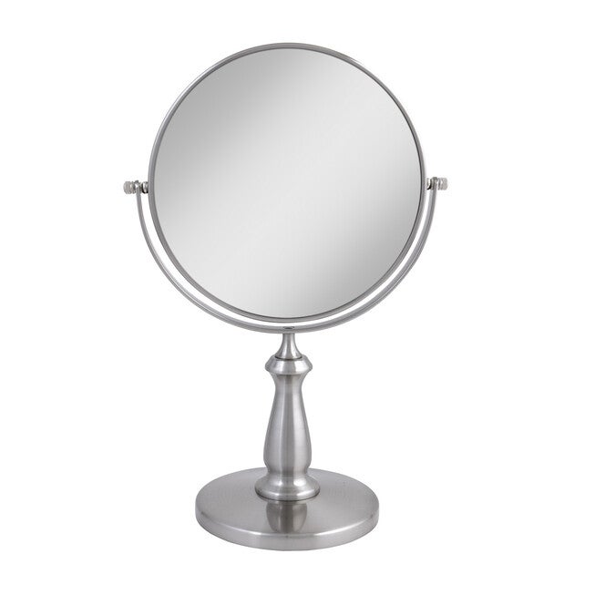 Two-Sided Vanity Swivel Mirror 8X/1X, NICKEL, hi-res image number 0