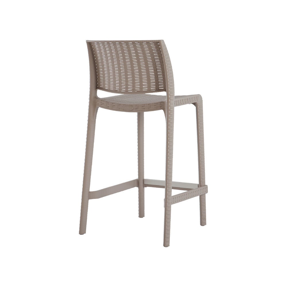  SET OF 2 RUE OUTDOOR STACKABLE COUNTER STOOL, WHITE, alternate image number 3