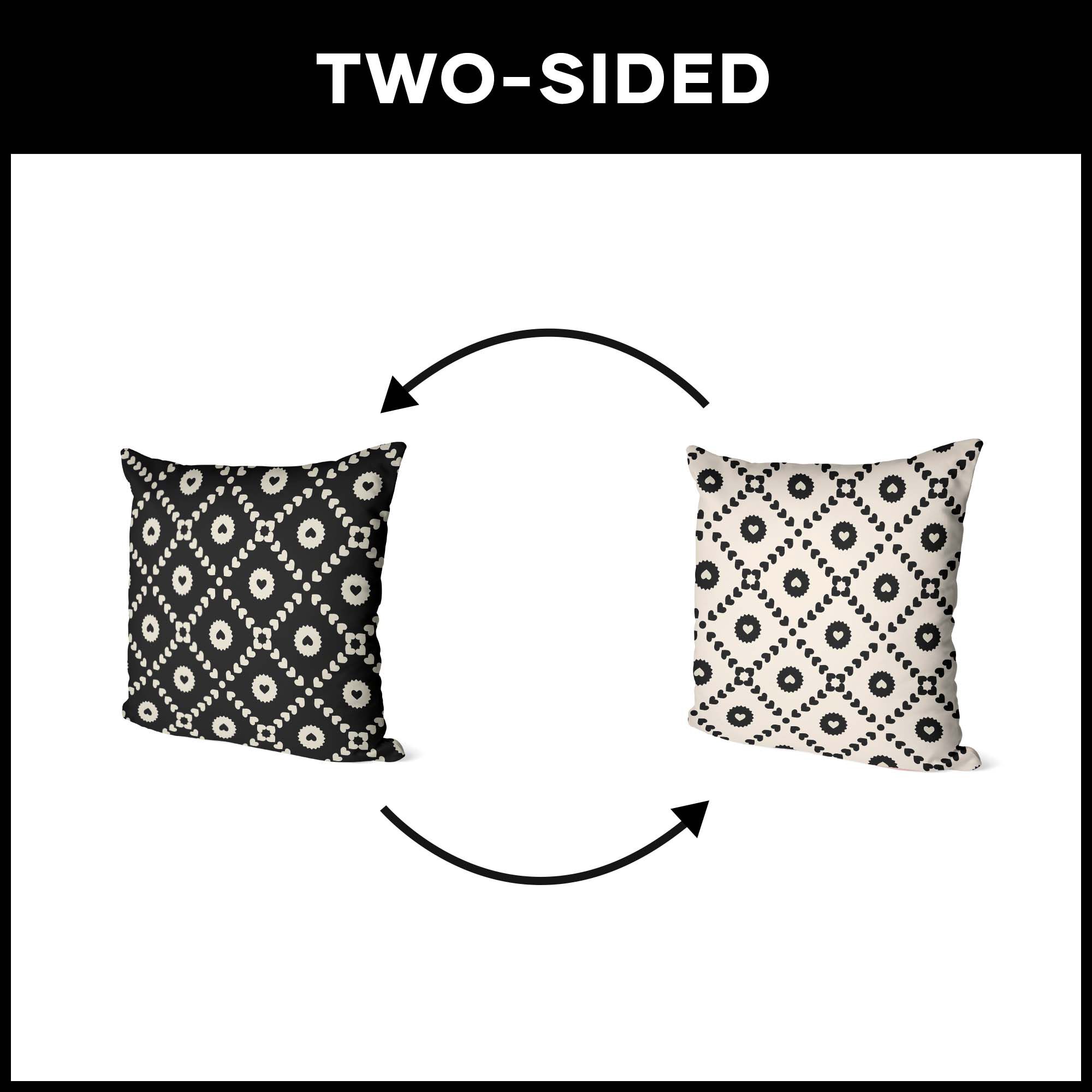 Valentine's Day Black Hearts Throw Pillow 18X18 Inches, BLACK HEARTS, alternate image number 5