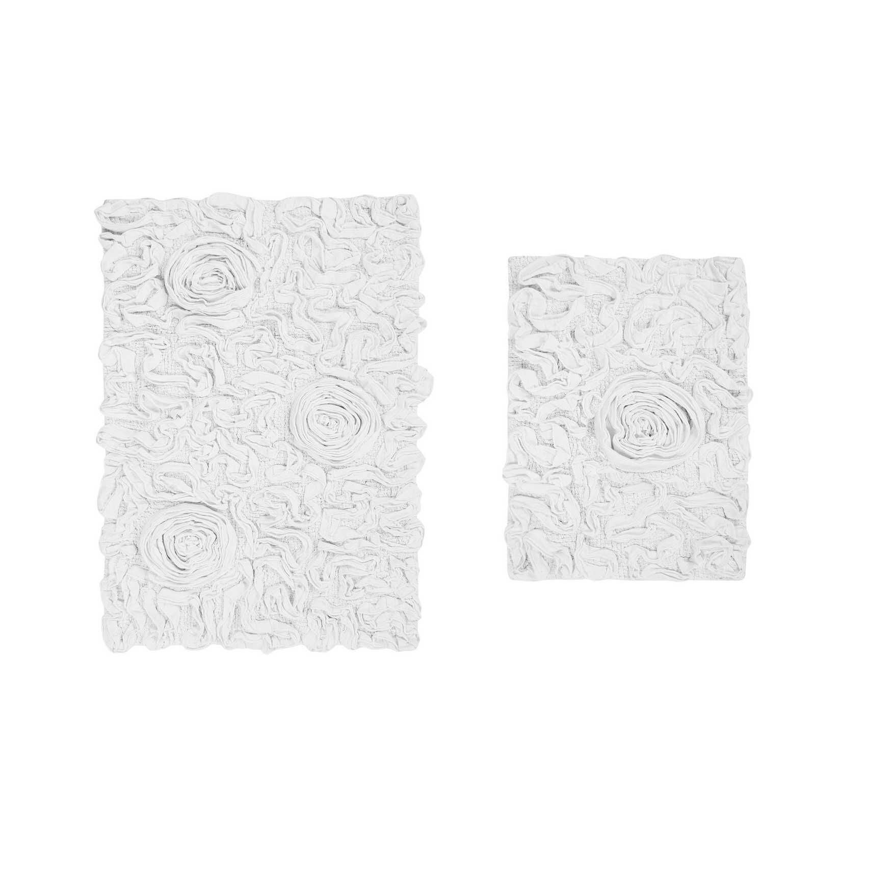 Bell Flower 2-Pc. Bath Rug Collection, WHITE, hi-res image number 0