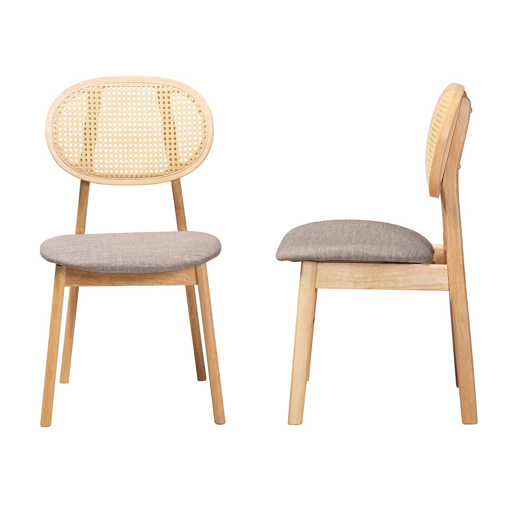 Darrion Mid-Century Modern Grey Fabric And Natural Oak Finished Wood 2-Piece Dining Chair Set, , alternate image number 9