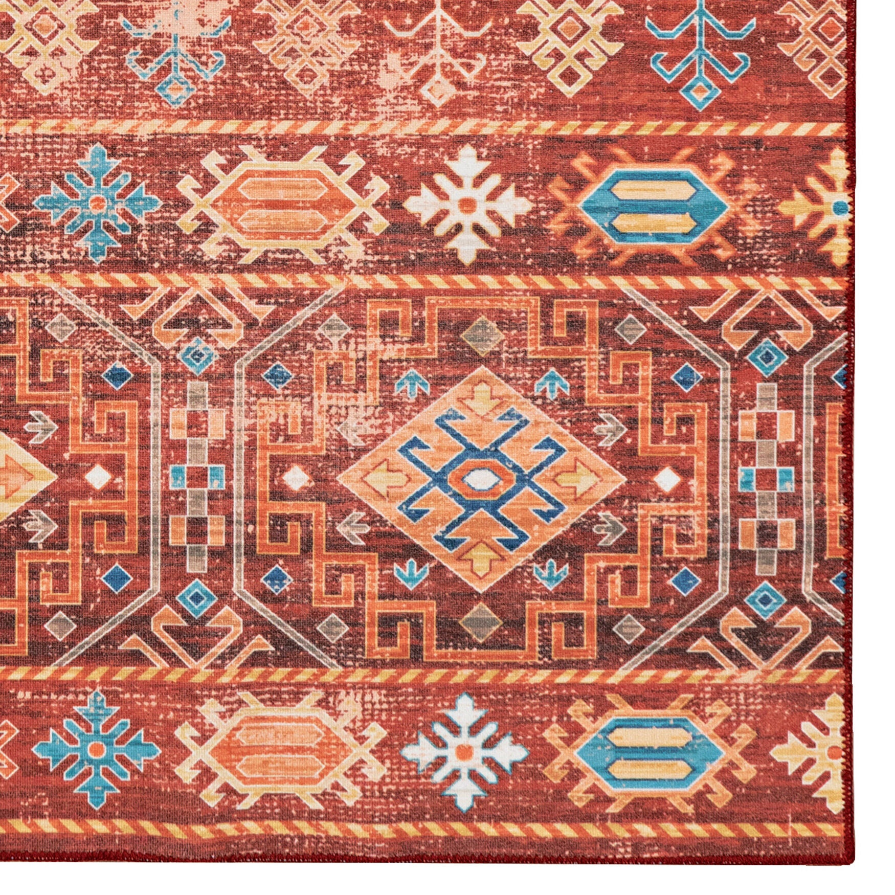 Washable Devlin Red/Ivory Rug, , alternate image number 3