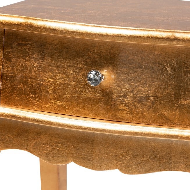Harriet Classic And Traditional Silver Finished Wood 1-Drawer Nightstand, , alternate image number 9