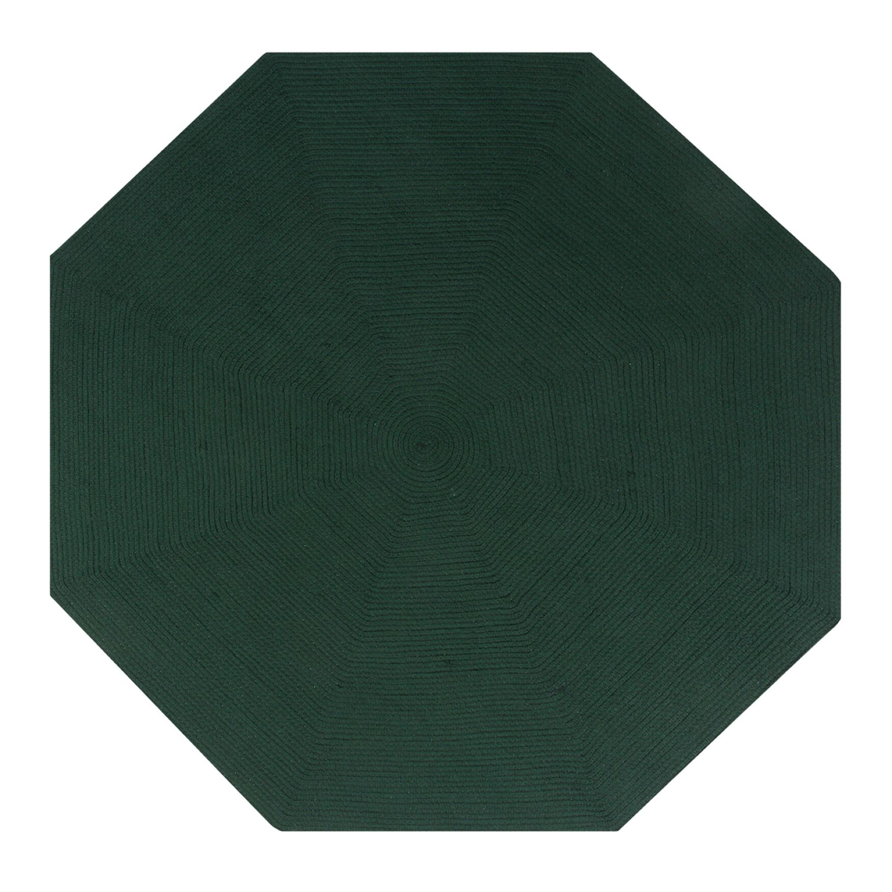 Alpine Braid Collection Reversible Indoor Area Rug, 96 inches" Octagonal , HUNTER SOLID, hi-res image number 0