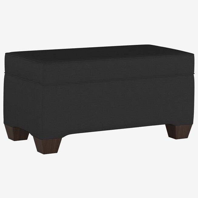 Upholstered Storage Bench in Linen, BLACK LINEN, hi-res image number 0