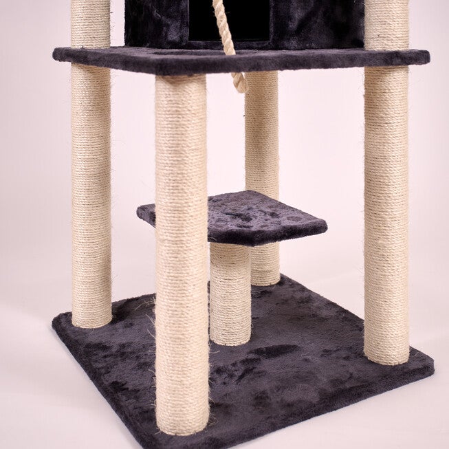 82 Inches Multi-Level Big Cat Tree. Tall Multi-Cats Tower with 2 Big Cat Condos A8202, DARK GRAY, alternate image number null