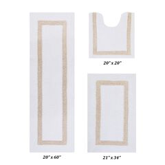 Hotel Collectionis Bath Mat Rug 3 Piece Set (20" x 20" | 21" x 34" | 20" x 60")