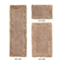Shaggy Border Bath Rug Mat, 3-Pc. Set