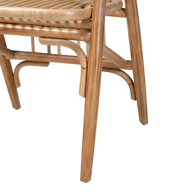 Cyntia Modern Bohemian Natural Brown Rattan Dining Chair, , alternate image number 5
