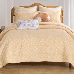 Granny Squares Vintage Retro Crochet-Inspired Reversible Coverlet Set