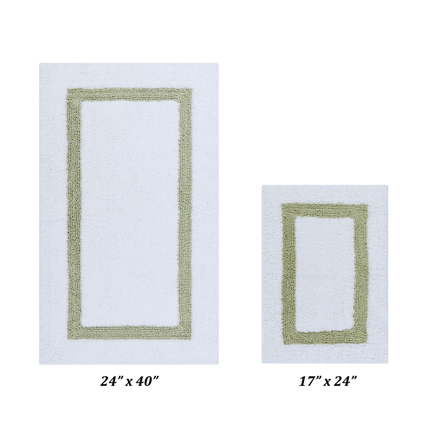 Hotel Collectionis Bath Mat Rug, 2 Piece Set (17 inches x 24 inches | 24 inches x 40 inches), WHITE SAGE, hi-res image number 0