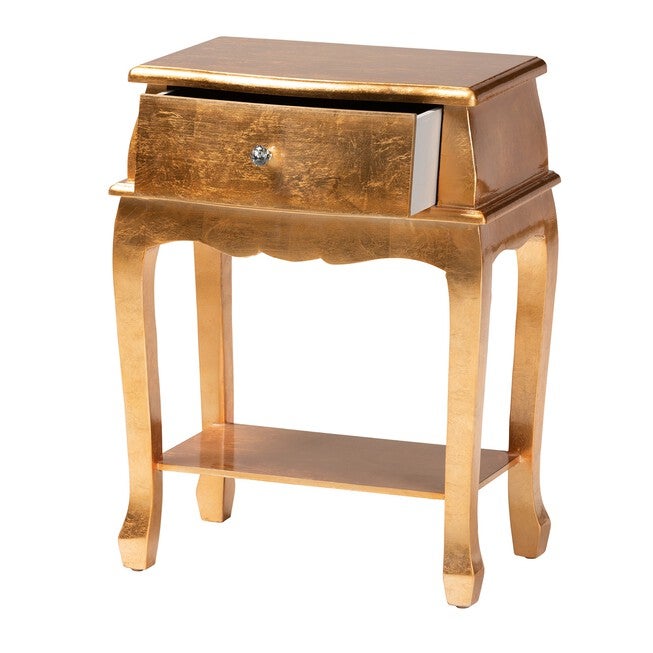 Harriet Classic And Traditional Silver Finished Wood 1-Drawer Nightstand, , alternate image number 6