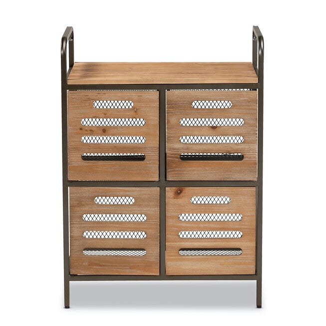 Aila Wood And Metal Multipurpose Kitchen Storage Cabinet Furniture, , alternate image number null