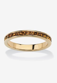 Yellow Gold Plated Simulated Birthstone Eternity Ring