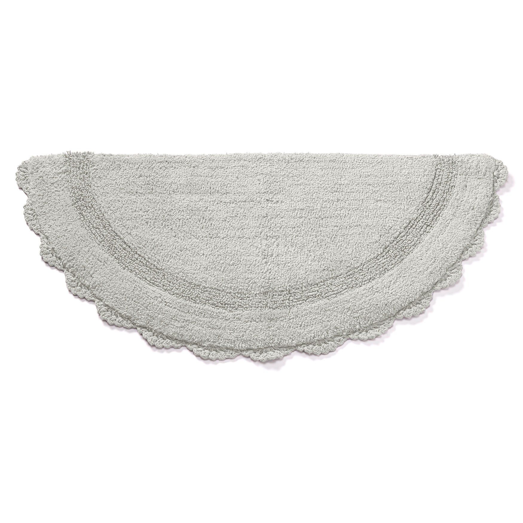 Half Round Crochet Bath Mat , WHITE, hi-res image number 0