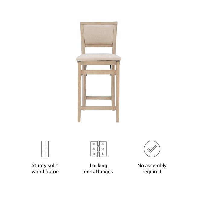 Keira Grey Wash Pad Back Folding Cnter Folding Stools, , alternate image number 10