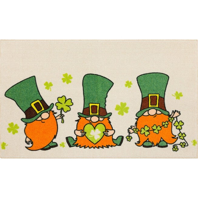 Leprechaun Clover Green Kitchen Rug, GREEN, hi-res image number null