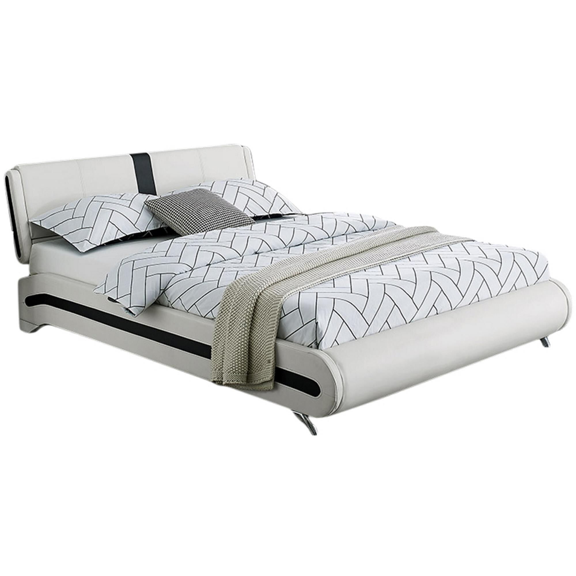 Carlton Platform Bed, Queen, White, WHITE, alternate image number 1
