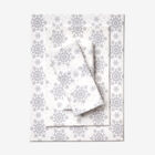 Cotton Flannel Print Sheet Set, GRAY SNOWFLAKE, hi-res image number null