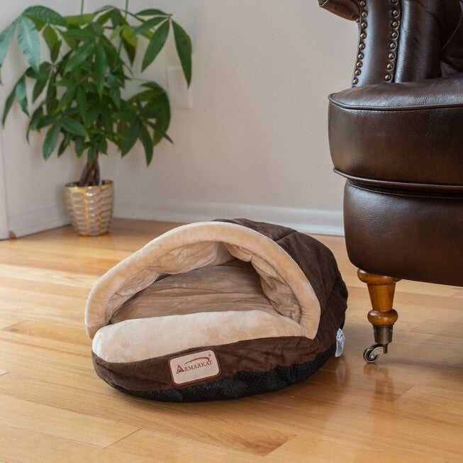 Slipper Shape Cat Dog Bed Mocha/Beige, , on-hover image number null