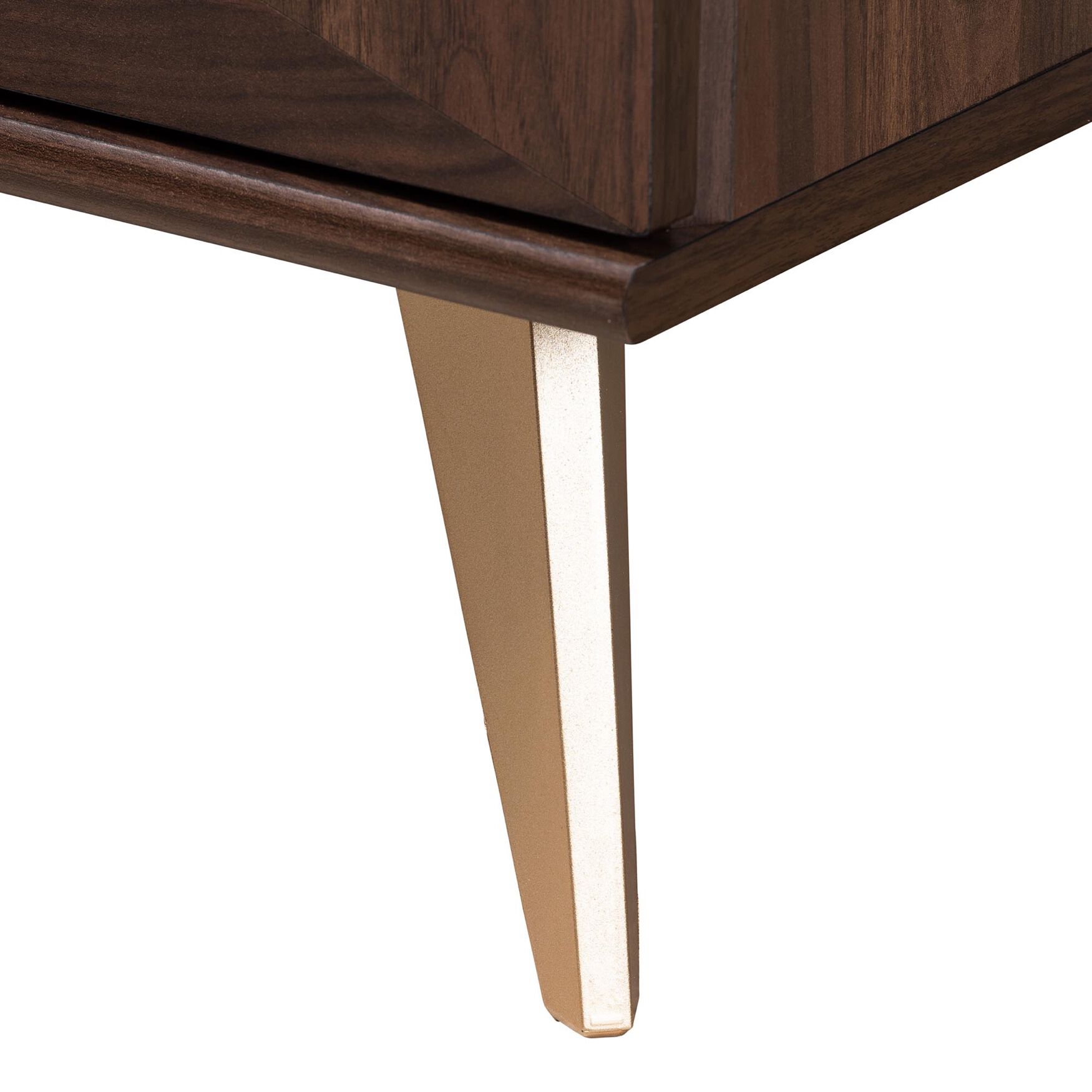 Graceland Mid-Century Modern Transitional Walnut Brown Finished Wood 2-Drawer Nightstand, , alternate image number 5
