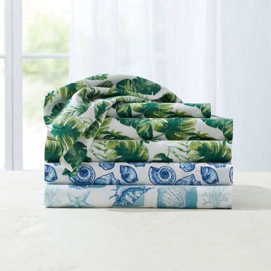 Coastal Printed Microfiber Sheet Set, , on-hover image number null