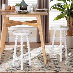 David Acacia Wood Bobbin Counter Stool