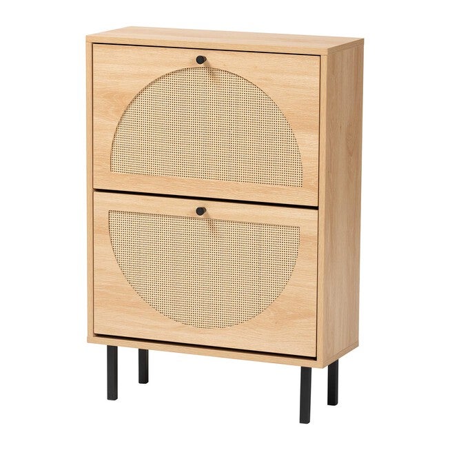 Remus Wood Shoe Cabinet, LIGHT OAK, alternate image number 1
