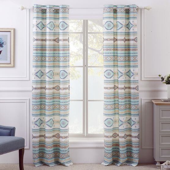 Phoenix Turquoise Curtain Panel Pair, TURQUOISE, hi-res image number null