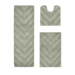 Hugo Collection 100% Cotton 3 Piece (20" X 20" | 21" X 34" | 20" X 60") Bath Rug Set