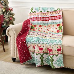Fair Isle Quilted Throw Blanket