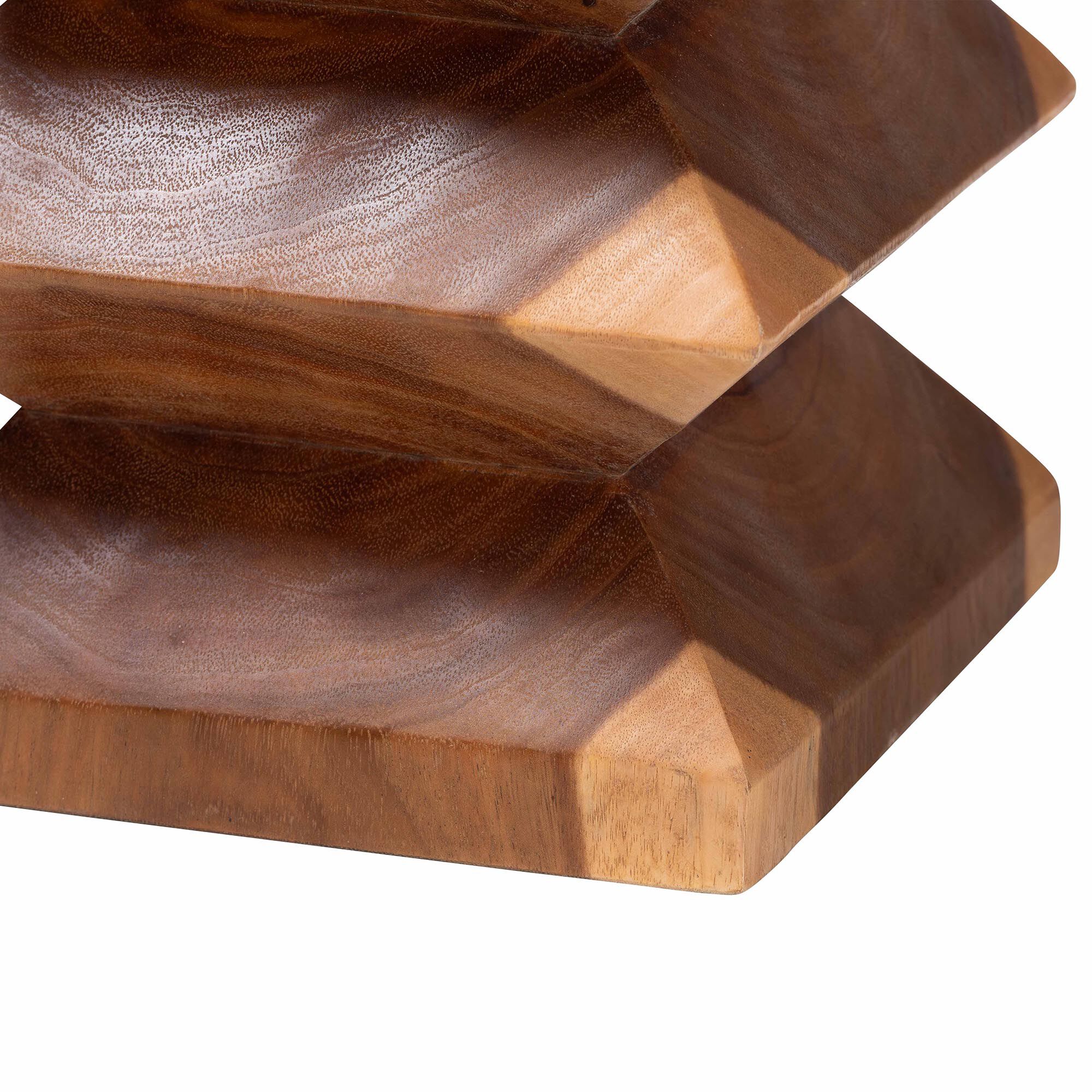 Malati Solid Suar Wood Side Table, BROWN, alternate image number 4