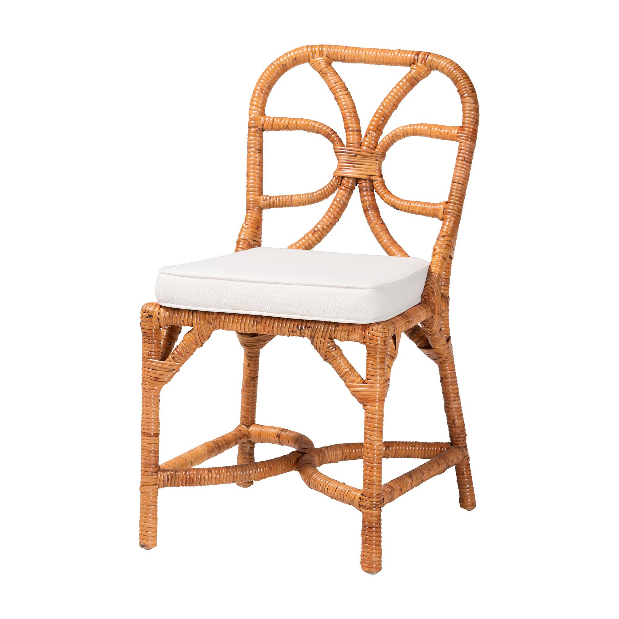 Alondra Natural Rattan Dining Chair, BROWN, alternate image number 1