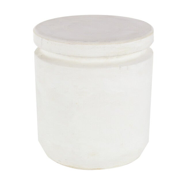 White Fiber Clay Industrial Stool, WHITE, hi-res image number null