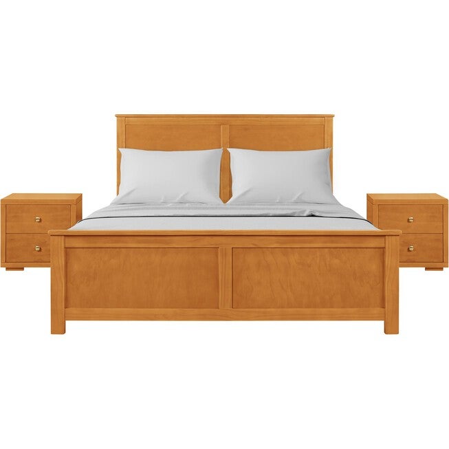 Winston Wooden Platform Bed in Cherry, King with 2 Nightstands, CHERRY, hi-res image number 0
