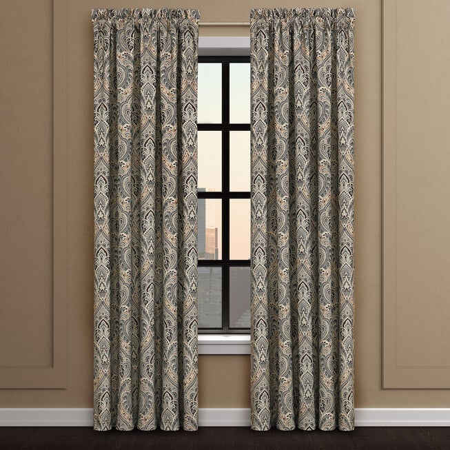 Maren 84 Inch Window Panel Pair, CHOCOLATE, alternate image number 1