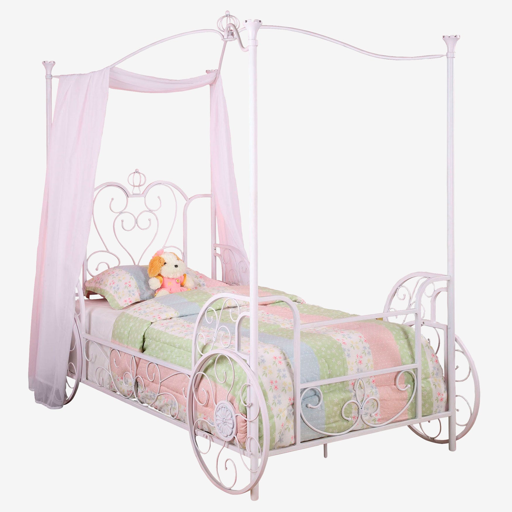 Princess Emily Carriage Canopy Twin Size Bed (includes Bed Frame), , on-hover image number 1