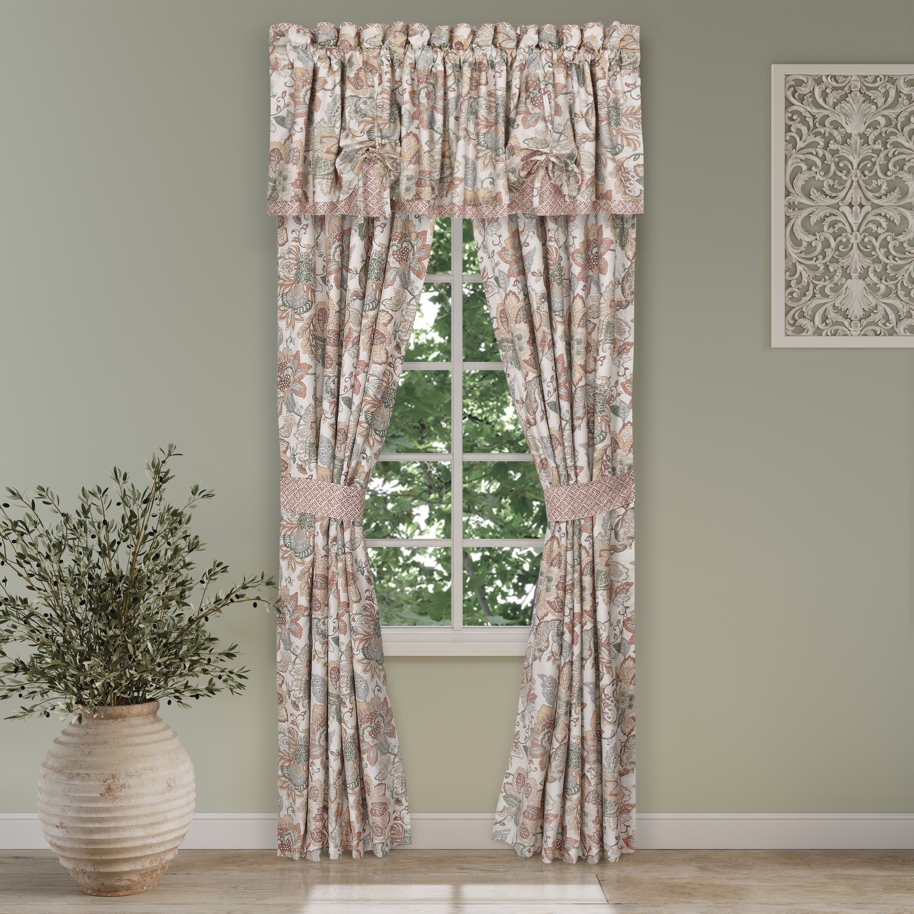 Janessa 84 Inch Window Panel Pair, SPICE, hi-res image number 0