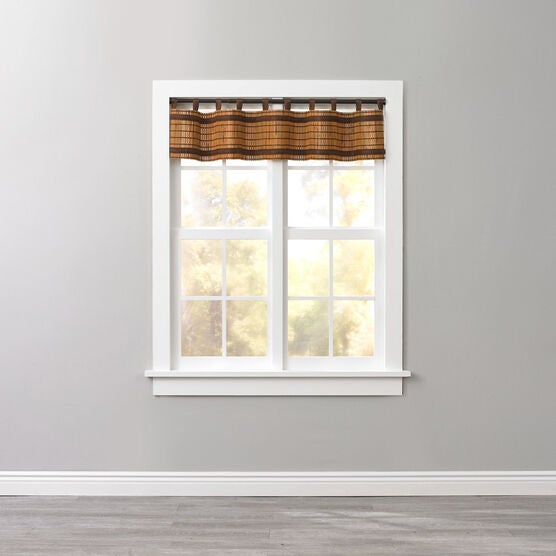 Bamboo Tab-Top Valance, HONEY OAK BROWN, hi-res image number null
