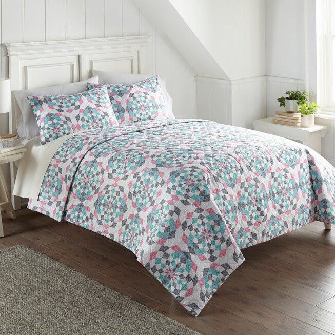 Seersucker Geo Design 6-in-1 Quilt Set, , alternate image number 2