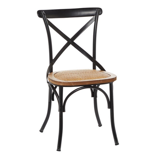 Black Iron Farmhouse Dining Chair, BLACK, hi-res image number 0