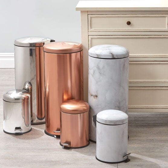 Step Trash Cans, Set of 2, MARBLE, hi-res image number null