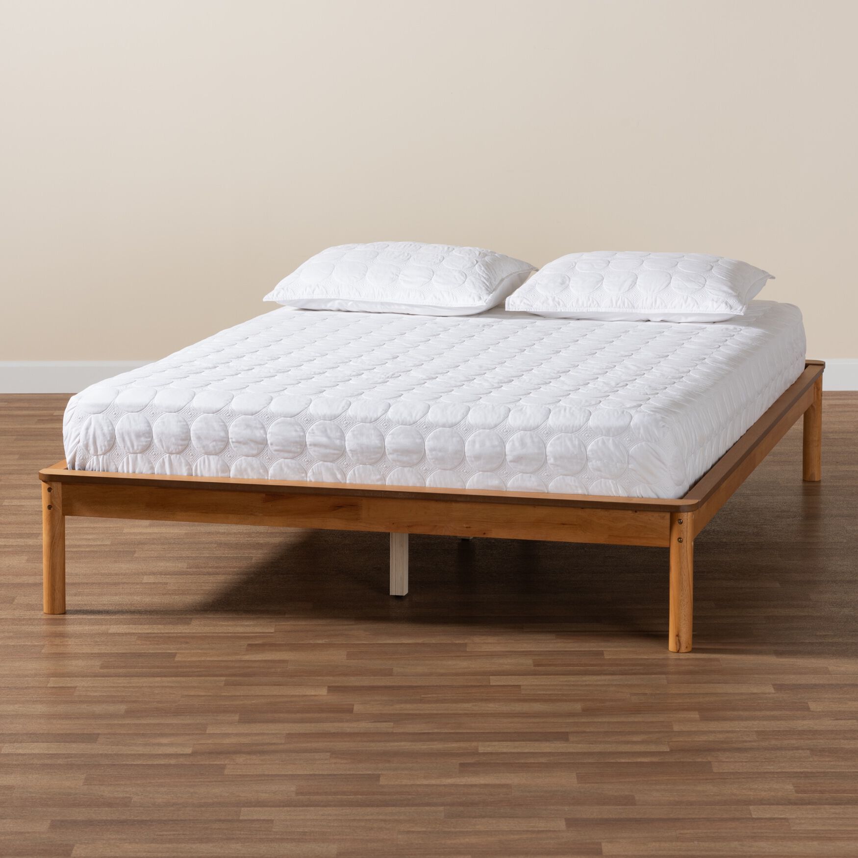 Efren Mid-Century Modern Honey Oak Finished Wood Full Size Bed Frame, , alternate image number 6