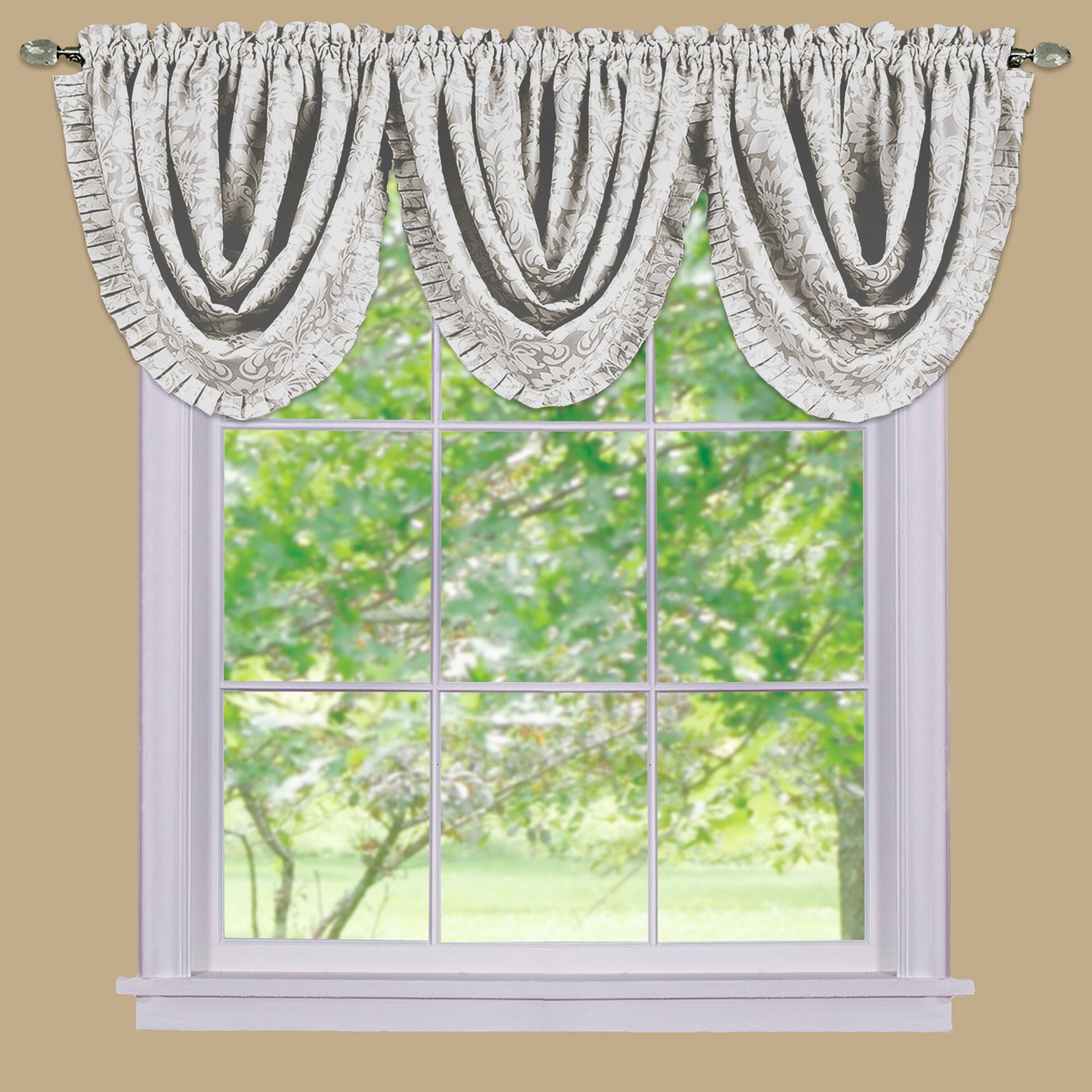Ombre Waterfall Valance, IVORY, hi-res image number 0