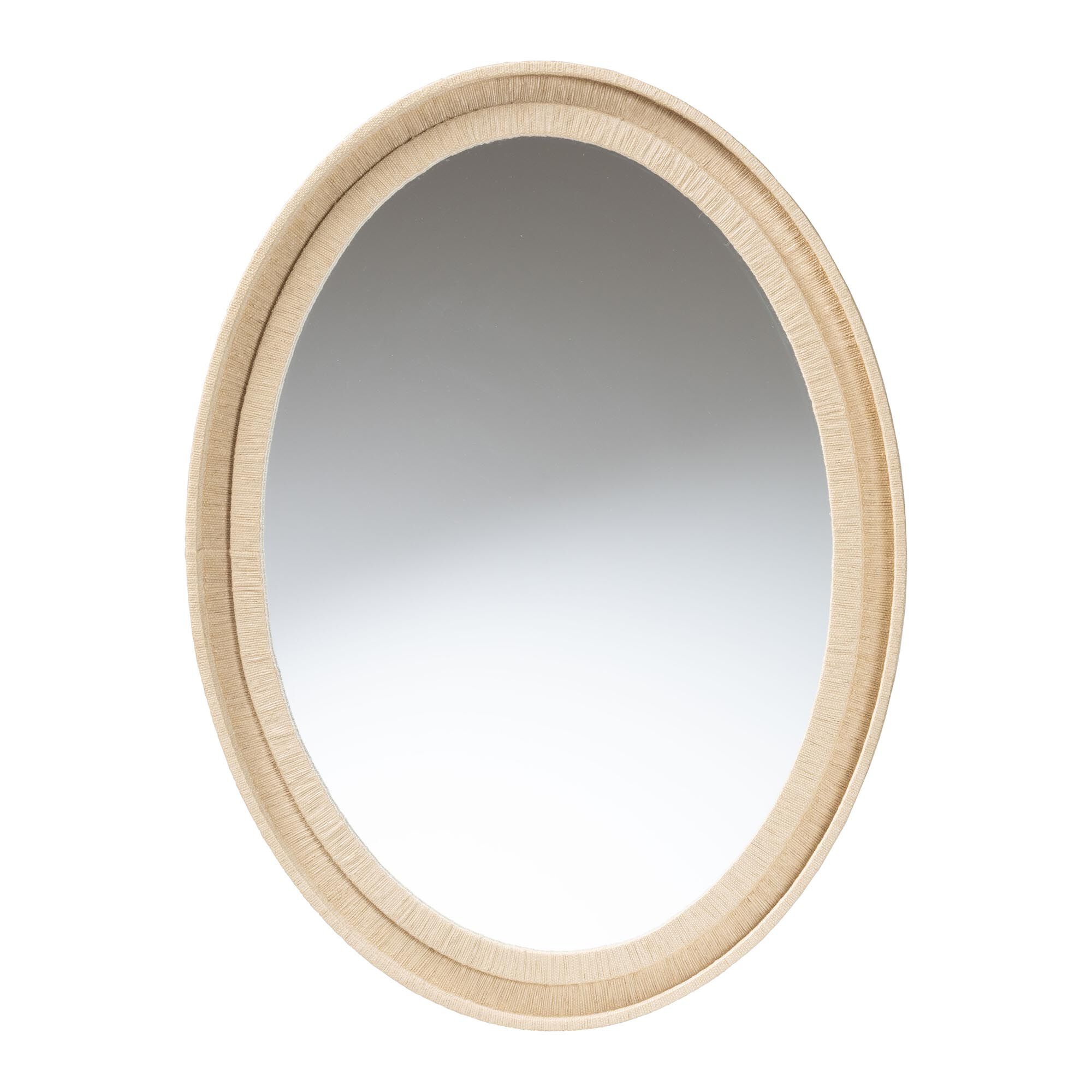 Lailan Oval Woven Grasscloth Mirror, BEIGE, alternate image number 2
